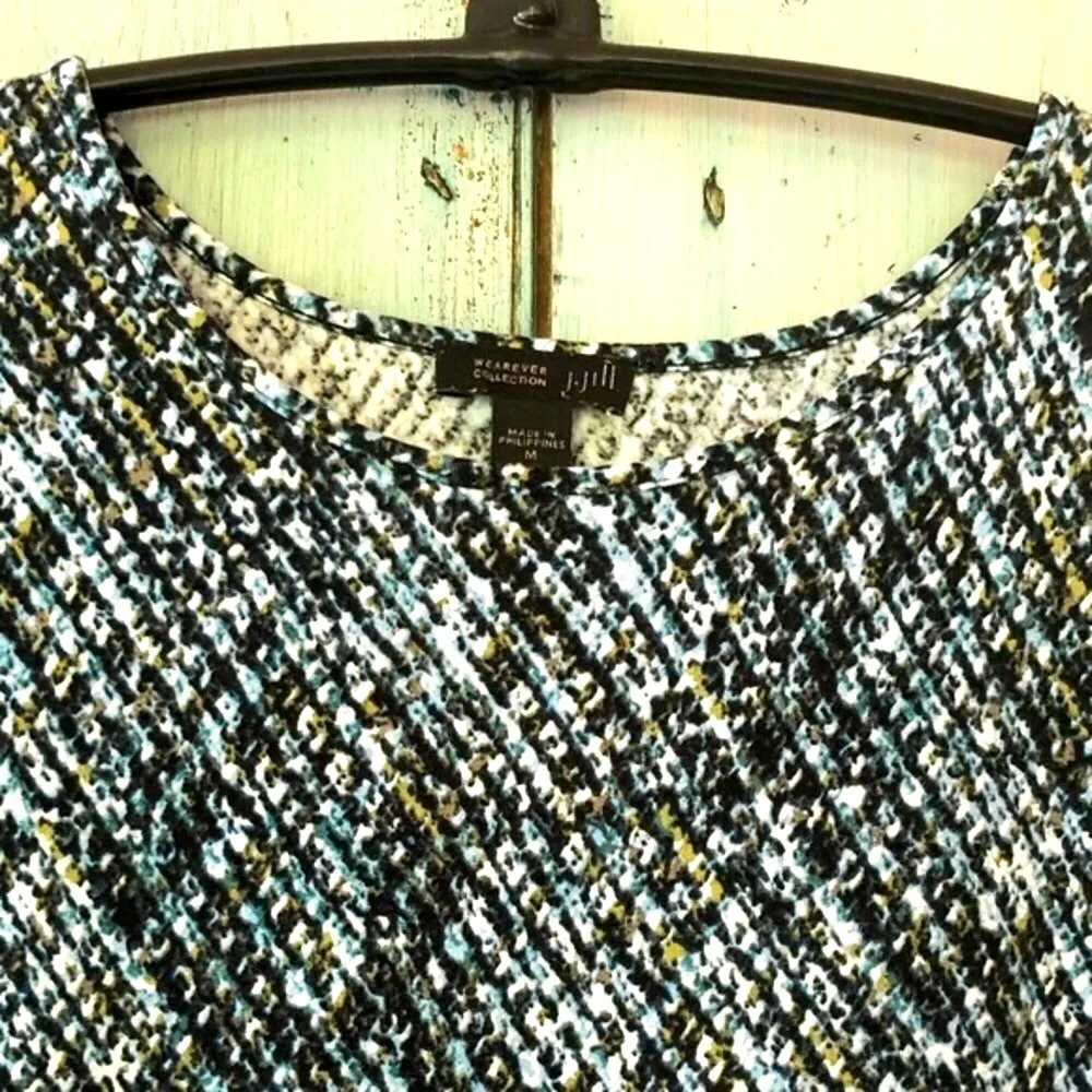 j.jill wearever top in shades of black, blue, taupe, & cream; perfect any season - Picture 3 of 11